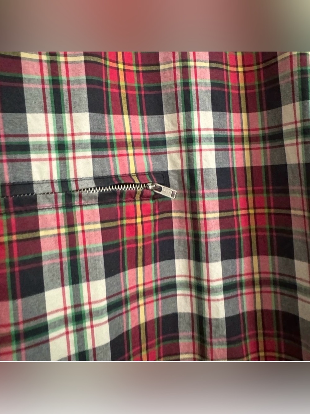 VINTAGE 1990’s J Crew plaid tartan hooded anorak windbreaker jacket half zip XS - Picture 3 of 11
